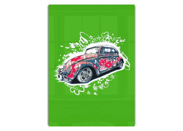 VW Beetle Flower Power Green