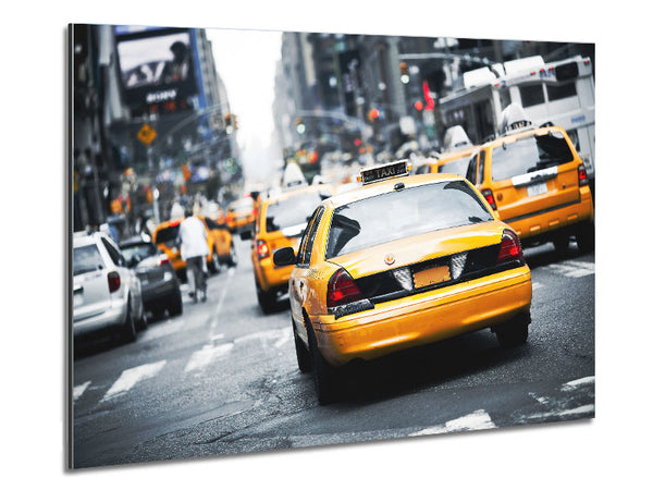 Yellow Cabs In New York 1 Metal Print