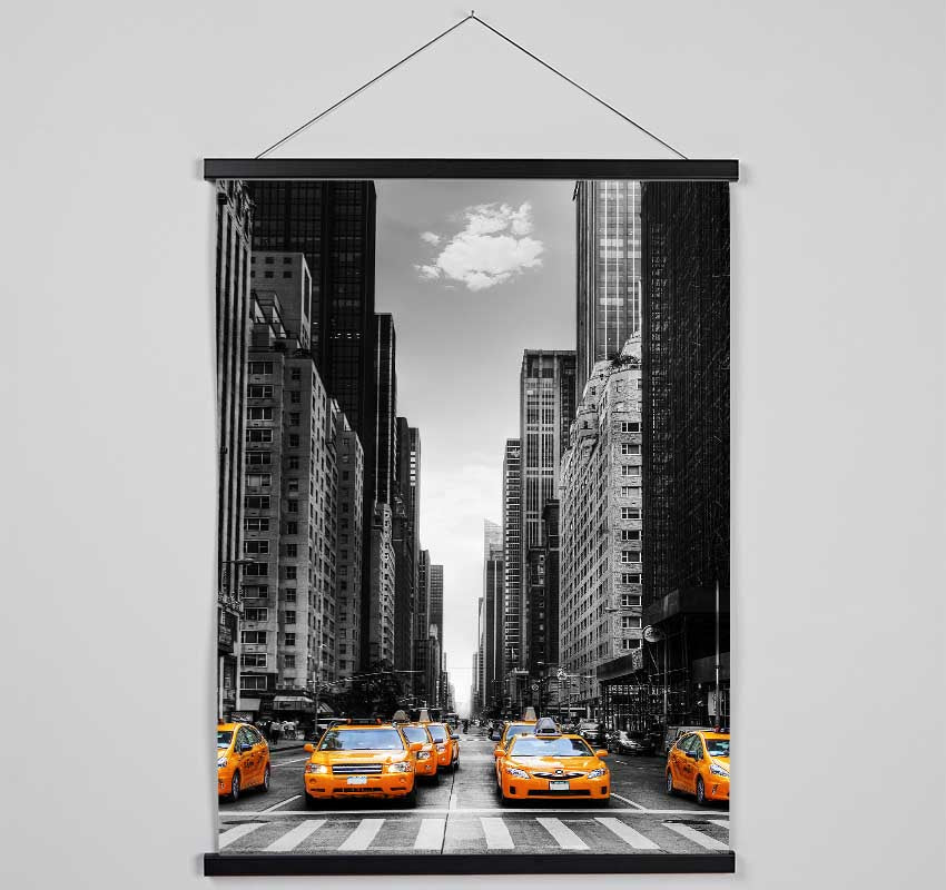 Yellow Cabs In New York 3 Hanging Poster - Wallart-Direct UK