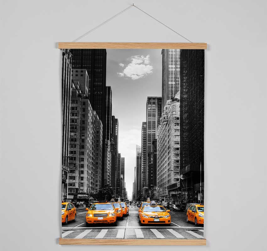 Yellow Cabs In New York 3 Hanging Poster - Wallart-Direct UK