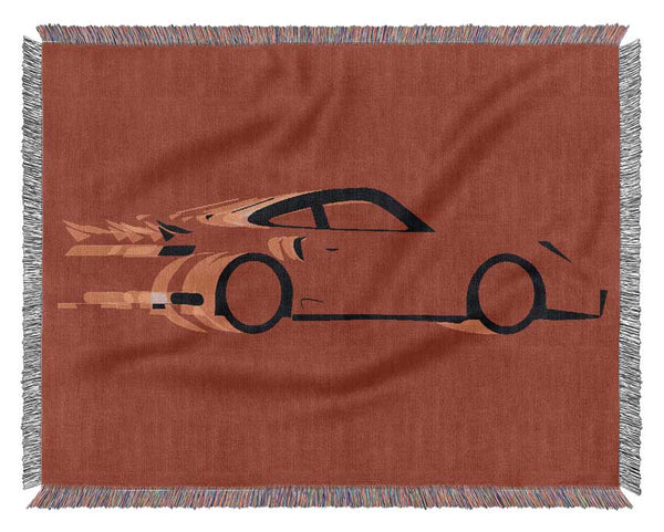 Red Porsche Blur Woven Blanket