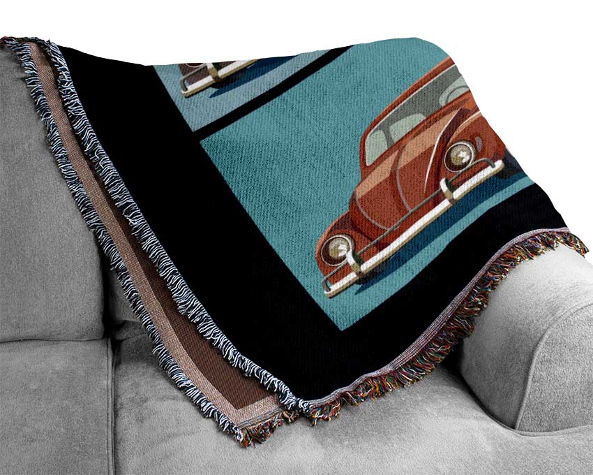 VW Beetle Pop Art Woven Blanket