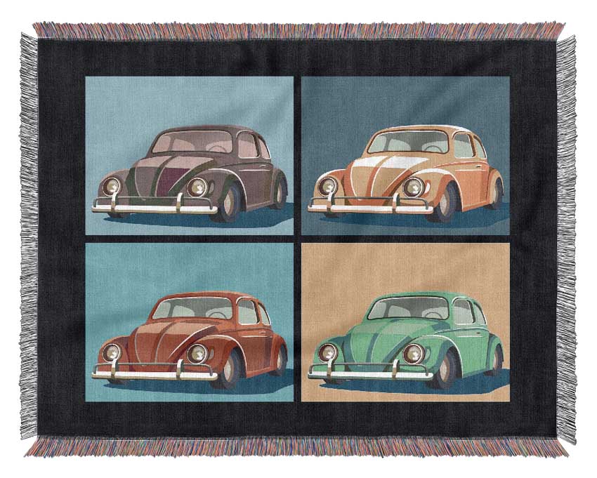 VW Beetle Pop Art Woven Blanket