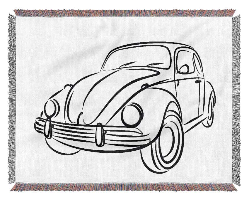 VW Beetle Outline Woven Blanket