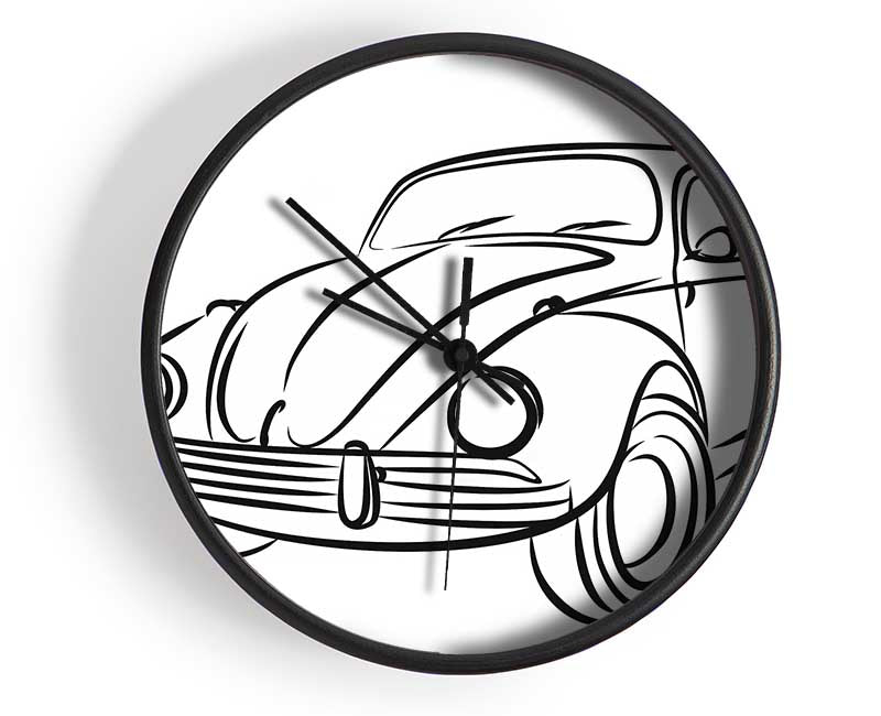 VW Beetle Outline Clock - Wallart-Direct UK