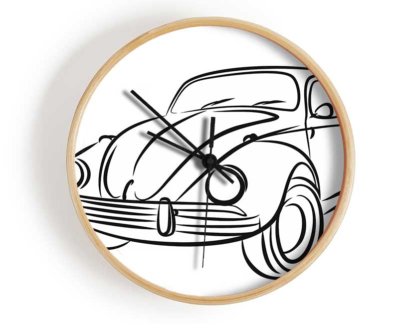 VW Beetle Outline Clock - Wallart-Direct UK
