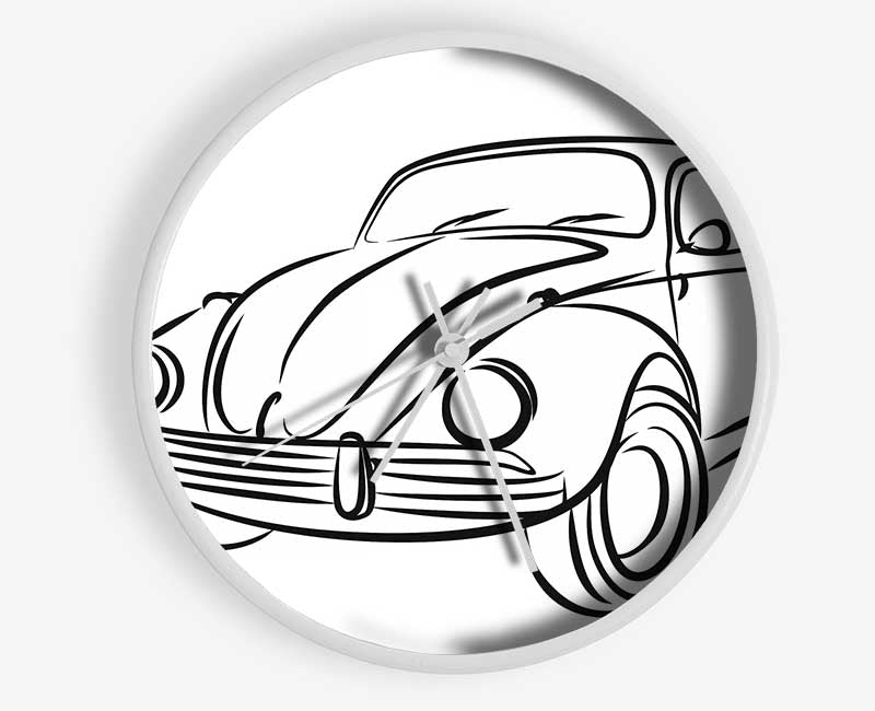 VW Beetle Outline Clock - Wallart-Direct UK