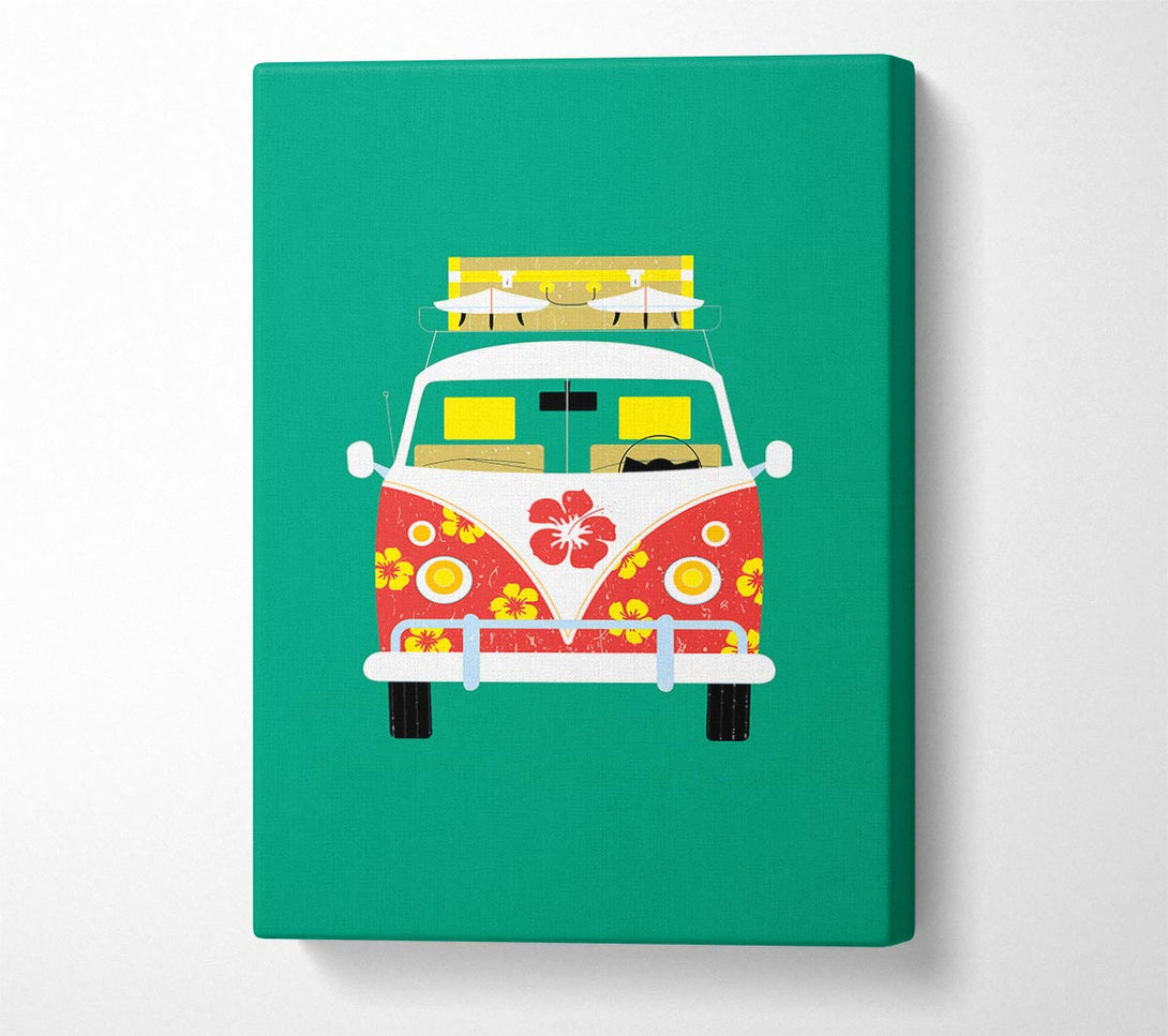 Picture of VW Camper Van Holiday Time Canvas Print Wall Art