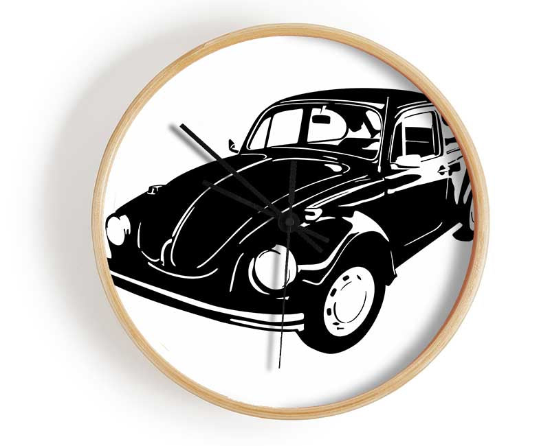 VW Beetle Black Clock - Wallart-Direct UK