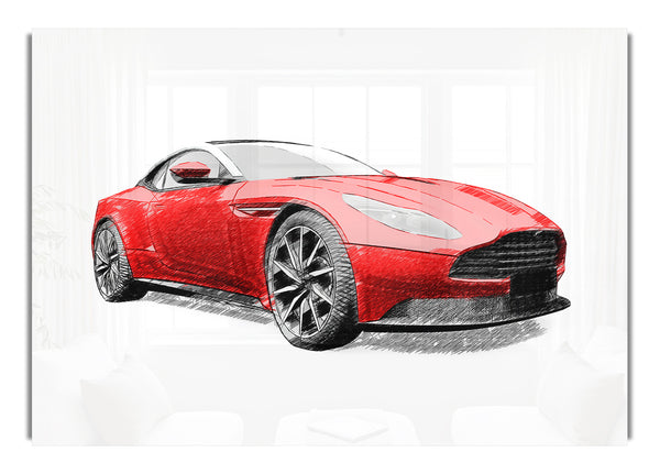 Maserati Red Drawing
