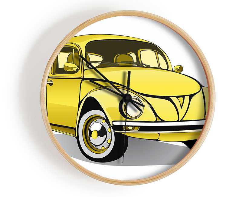 VW Beetle Yellow Dream Clock - Wallart-Direct UK