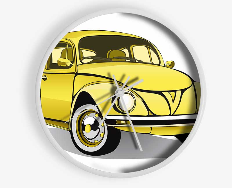 VW Beetle Yellow Dream Clock - Wallart-Direct UK