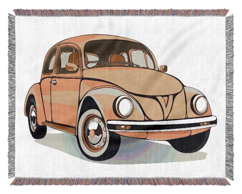 VW Beetle Yellow Dream Woven Blanket