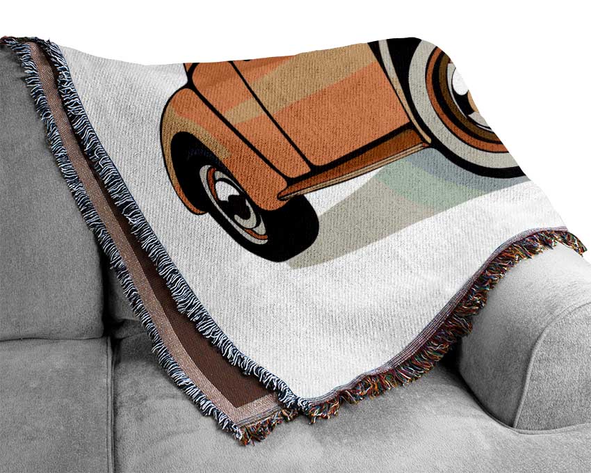 VW Beetle Yellow Dream Woven Blanket