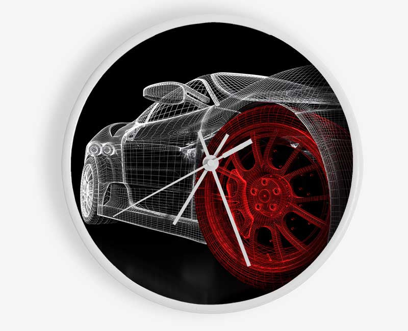 Wireframe Ferrari 1 Clock - Wallart-Direct UK