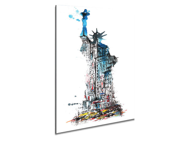 The Big Apple In The Statue Of Liberty Metal Print