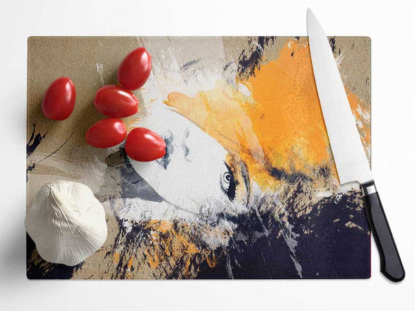 Orange Beauty Glass Chopping Board