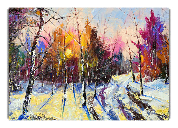 Regenbogen-Schneewald