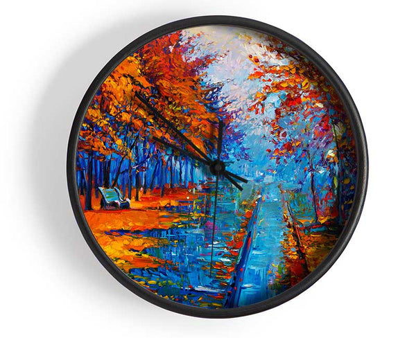 Autumn Blues 2 Clock - Wallart-Direct UK