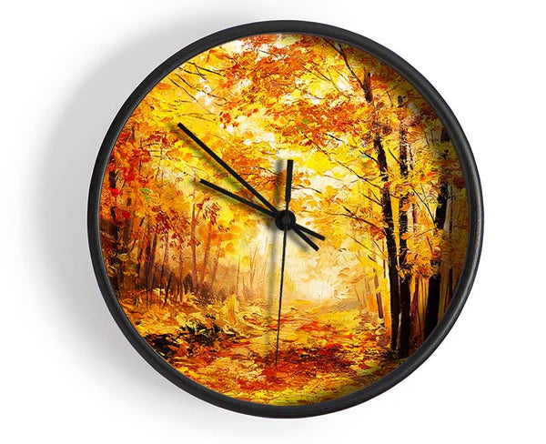 In The Depths Of The Golden Trees Clock - Wallart-Direct UK