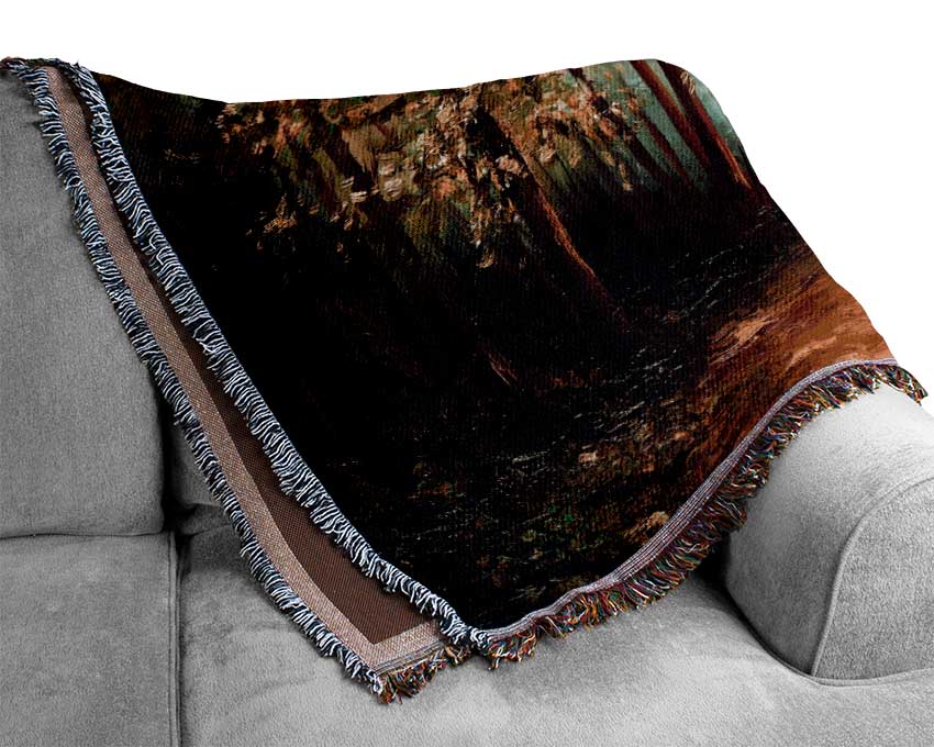 Green Tree Sun Haze Woven Blanket