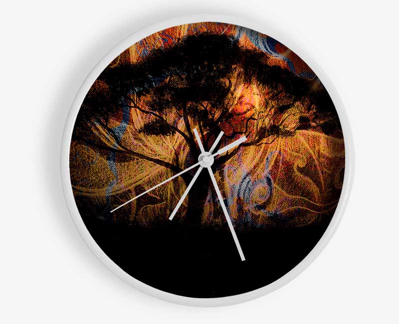 Tree Swirl Clock - Wallart-Direct UK