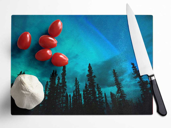 Lapland Forest Trees Glass Chopping Board