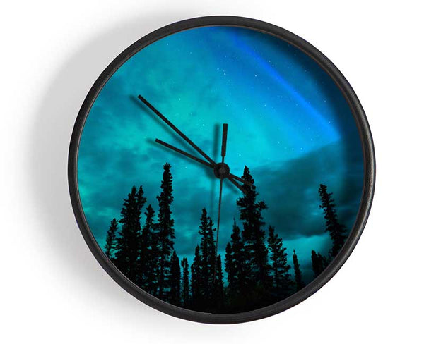 Lapland Forest Trees Clock - Wallart-Direct UK