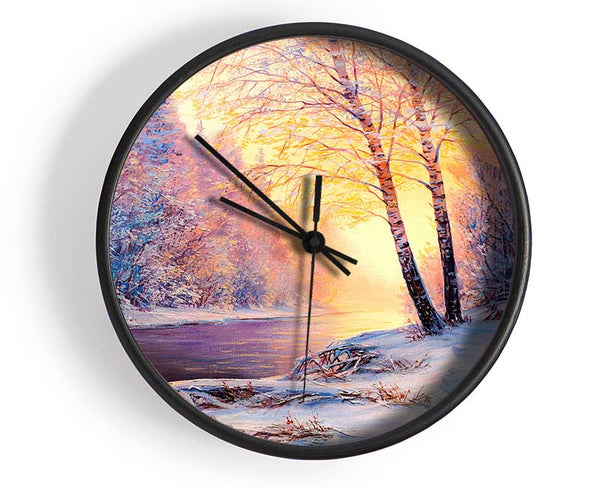 Iced Winter beauty Clock - Wallart-Direct UK