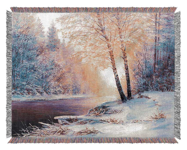 Iced Winter beauty Woven Blanket