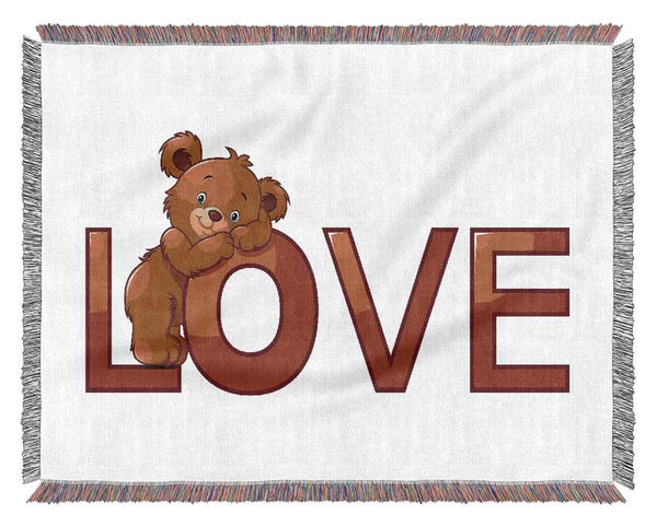 Teady bear Love Woven Blanket