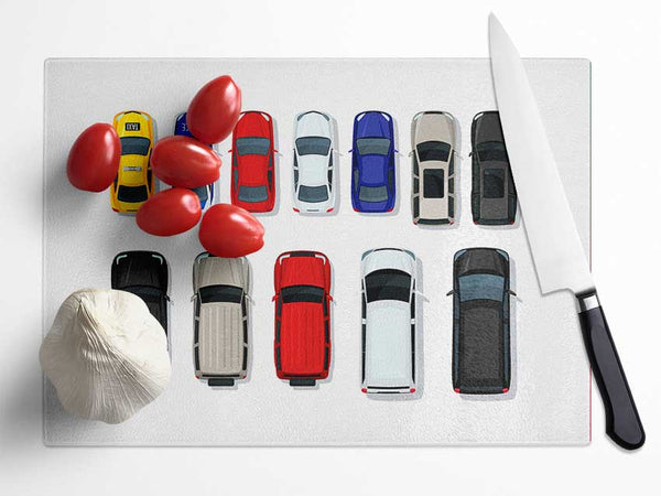 Car Selection Glass Chopping Board