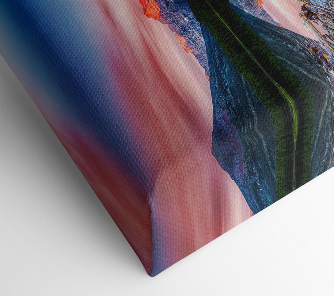 A Canvas Print of Reflections Of the Mountain Peak Lake Canvas Art