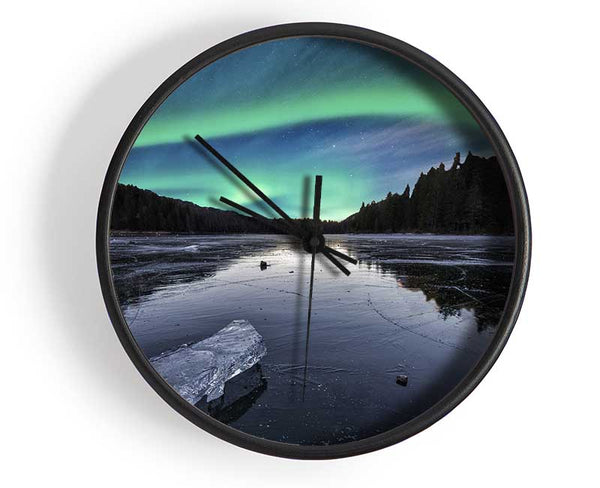 Northern Light Ice Waters Clock - Wallart-Direct UK