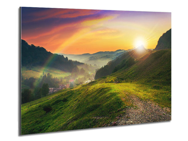 Green Rainbow Haze Metal Print