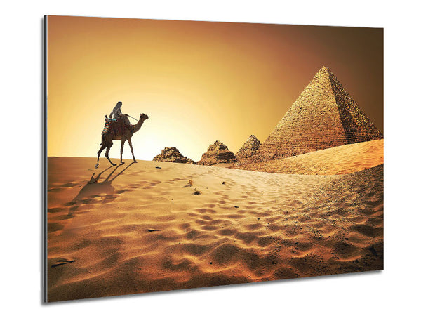 Caramel Camel Pyramids Metal Print