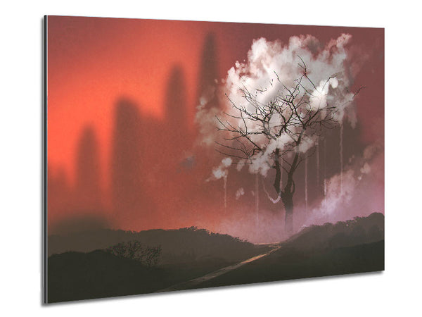 Cloud Tree Metal Print
