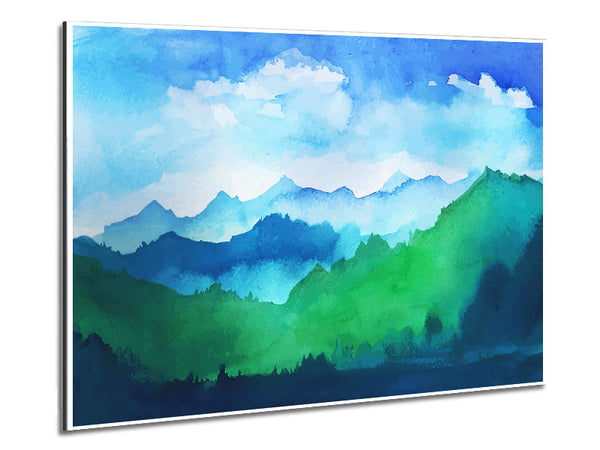 Distant Green Hills Metal Print