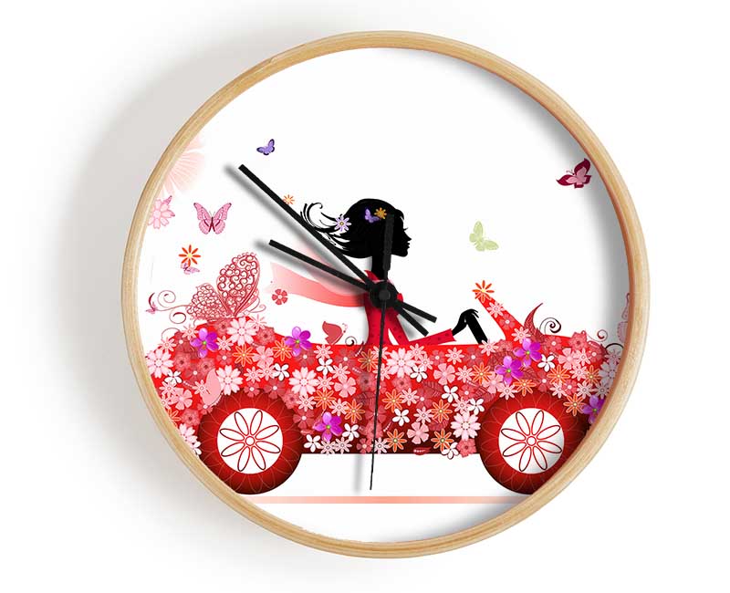 Flower Car Clock - Wallart-Direct UK