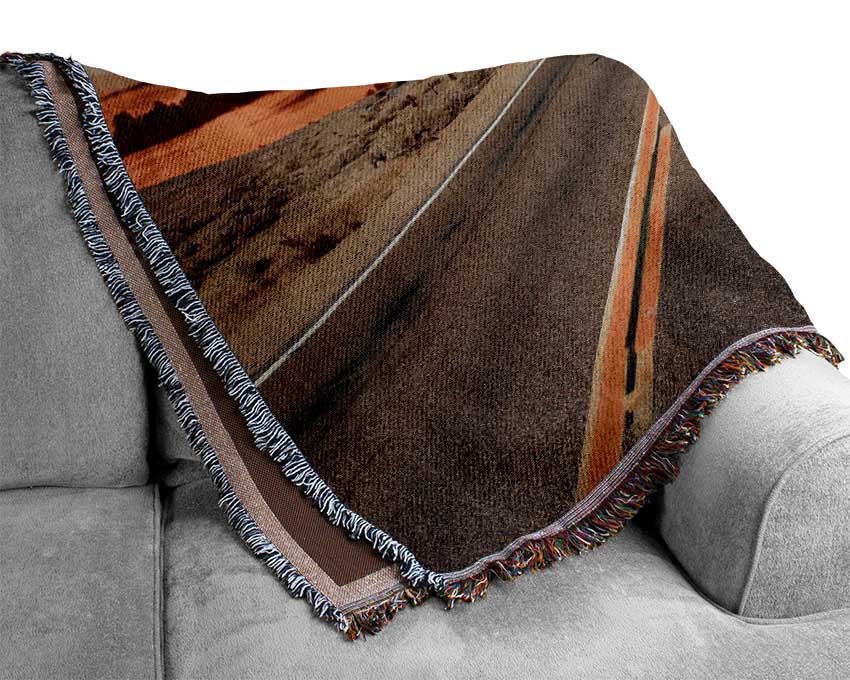 Route 66 Sunset Woven Blanket