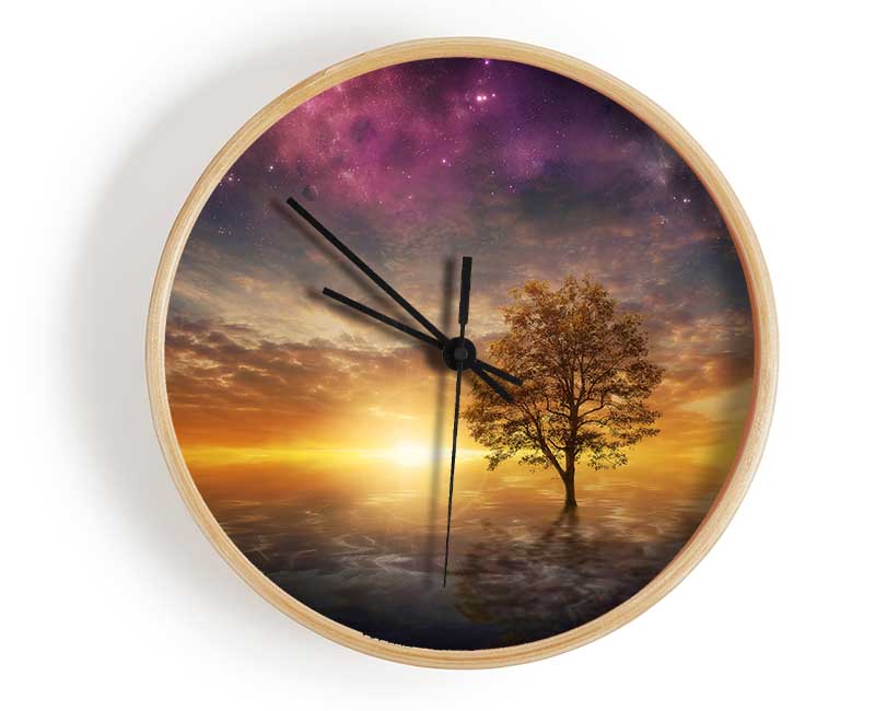 Tree In The Universal Skies Clock - Wallart-Direct UK