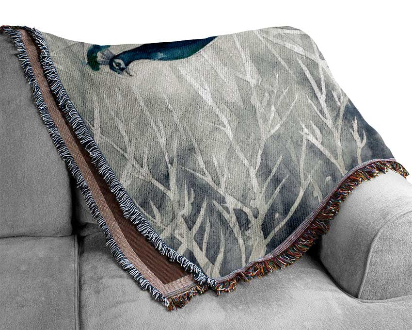 Peacock City Woven Blanket
