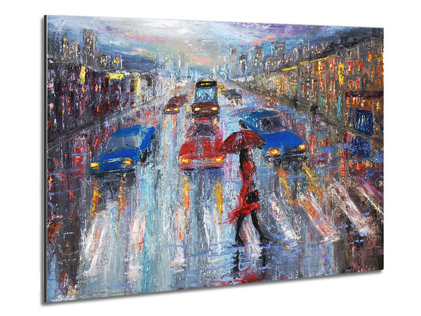 Walk In The Rain Metal Print