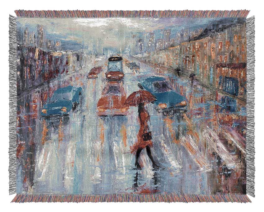 Walk In The Rain Woven Blanket