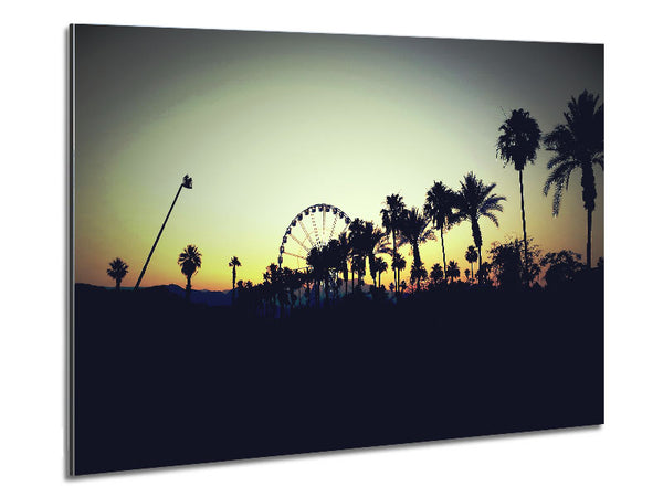Fairground At Dusk Metal Print