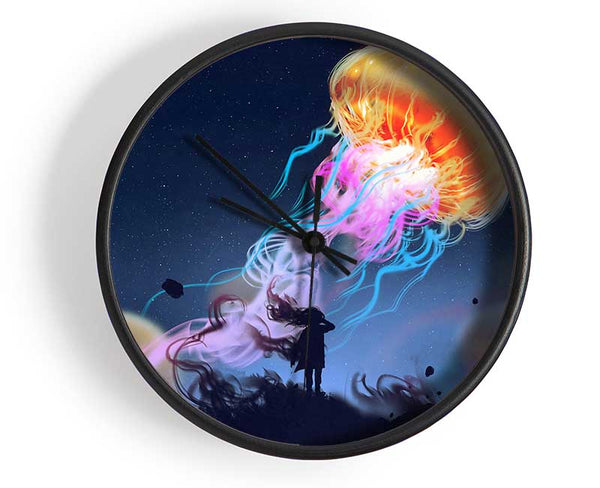 Electric Jellyfish Clock - Wallart-Direct UK