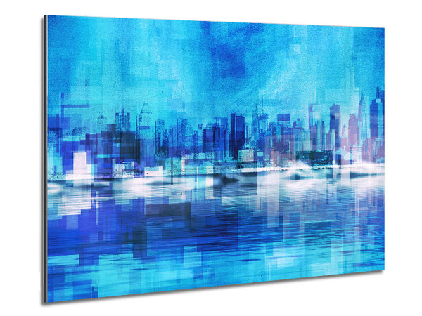 Elektrisch blaue Stadt
