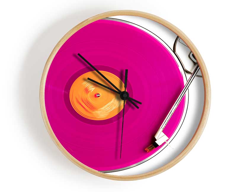 Pink Album Clock - Wallart-Direct UK