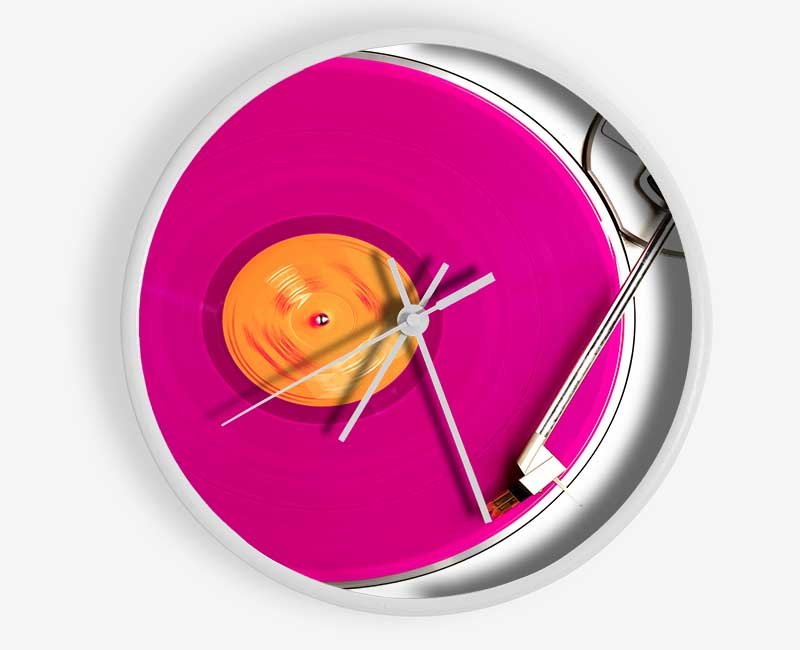 Pink Album Clock - Wallart-Direct UK