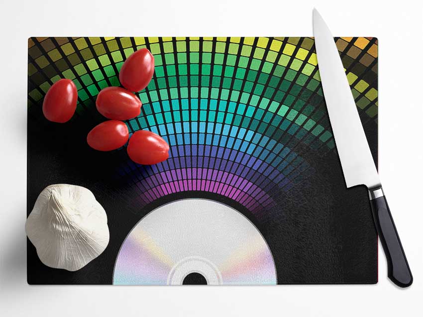 Rainbow Album Glass Chopping Board